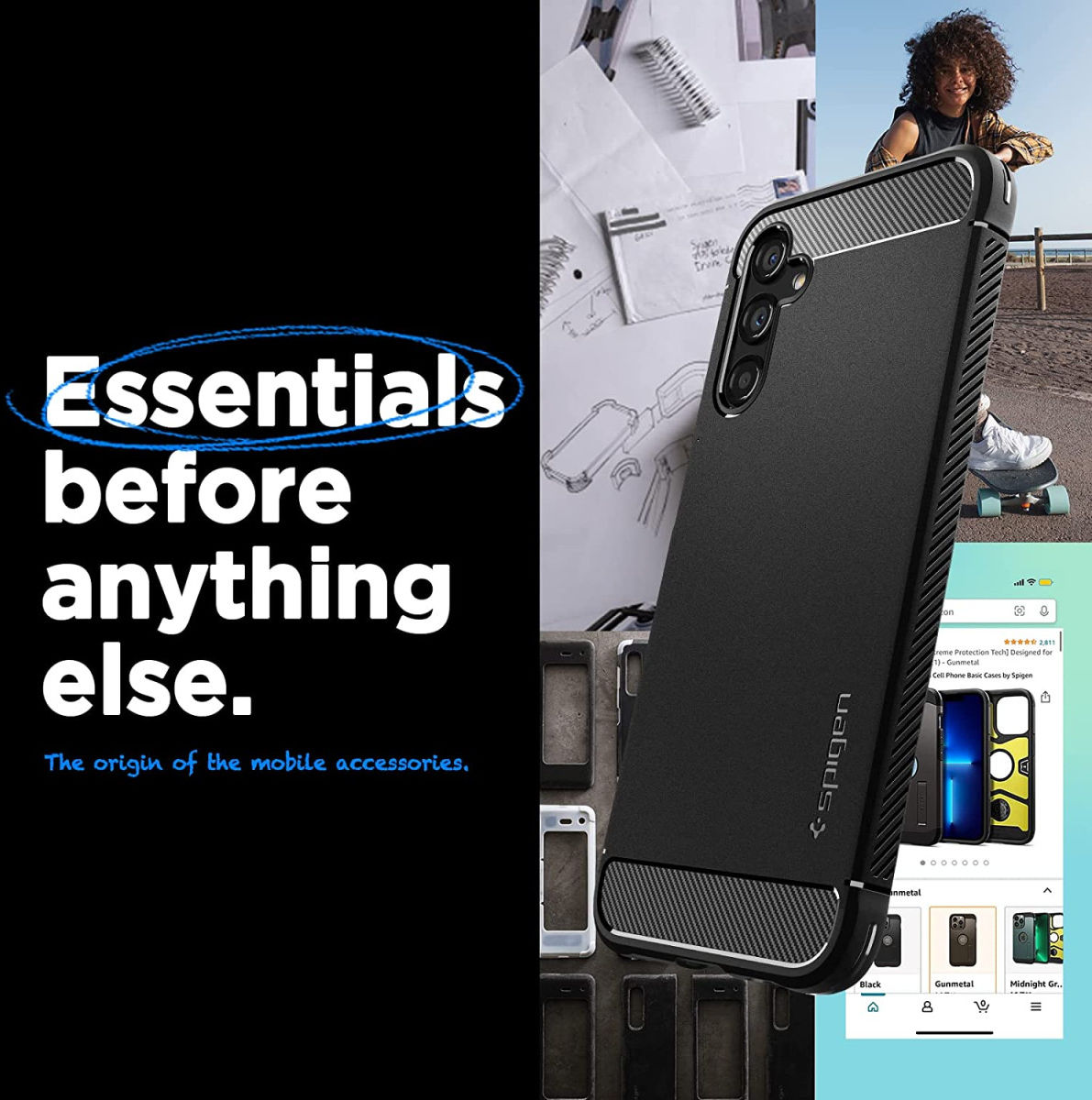 Spigen Rugged Armor Samsung Galaxy A14 Hoesje Back Cover Zwart afbeelding 8