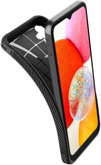 Spigen Rugged Armor Samsung Galaxy A14 Hoesje Back Cover Zwart afbeelding 2