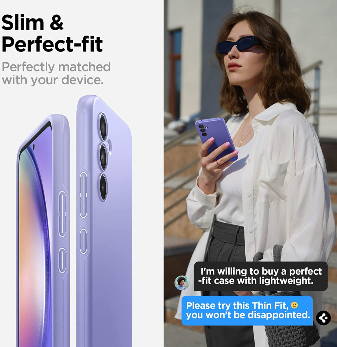 Spigen Thin Fit Samsung Galaxy A54 Hoesje Back Cover Paars afbeelding 7