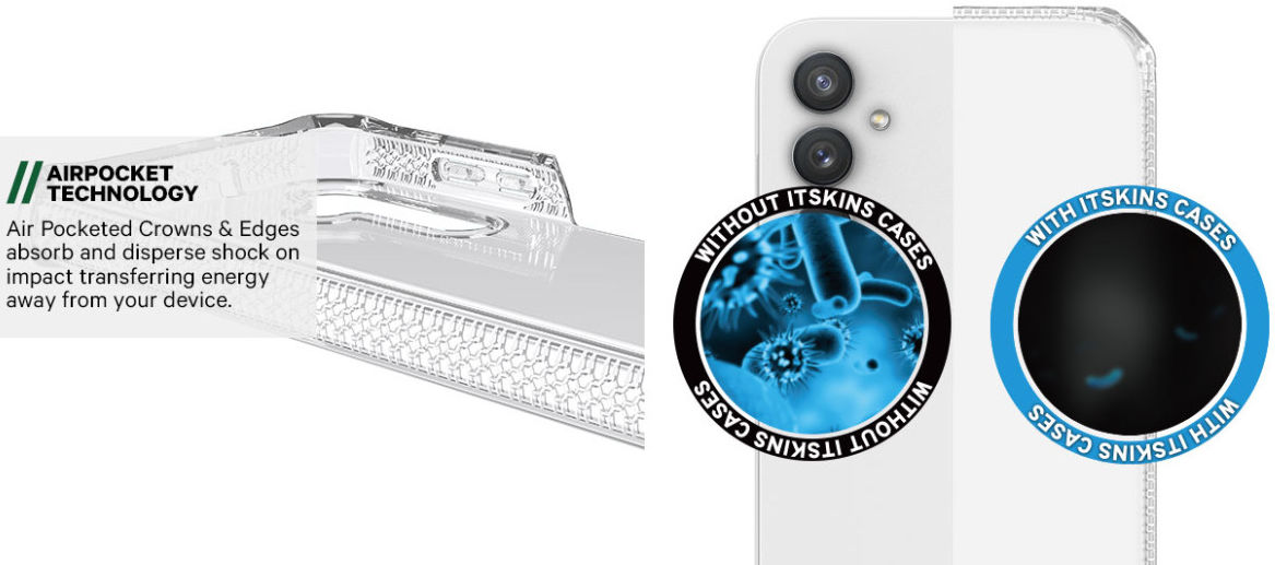 ITSKINS Spectrum R Clear Samsung Galaxy A14 Hoesje Zwart Transparant afbeelding 4