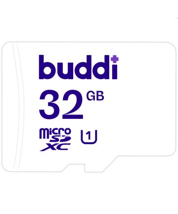 Buddi MicroSDXC Geheugenkaart met SD Kaart Adapter 32GB Wit Geheugenkaarten