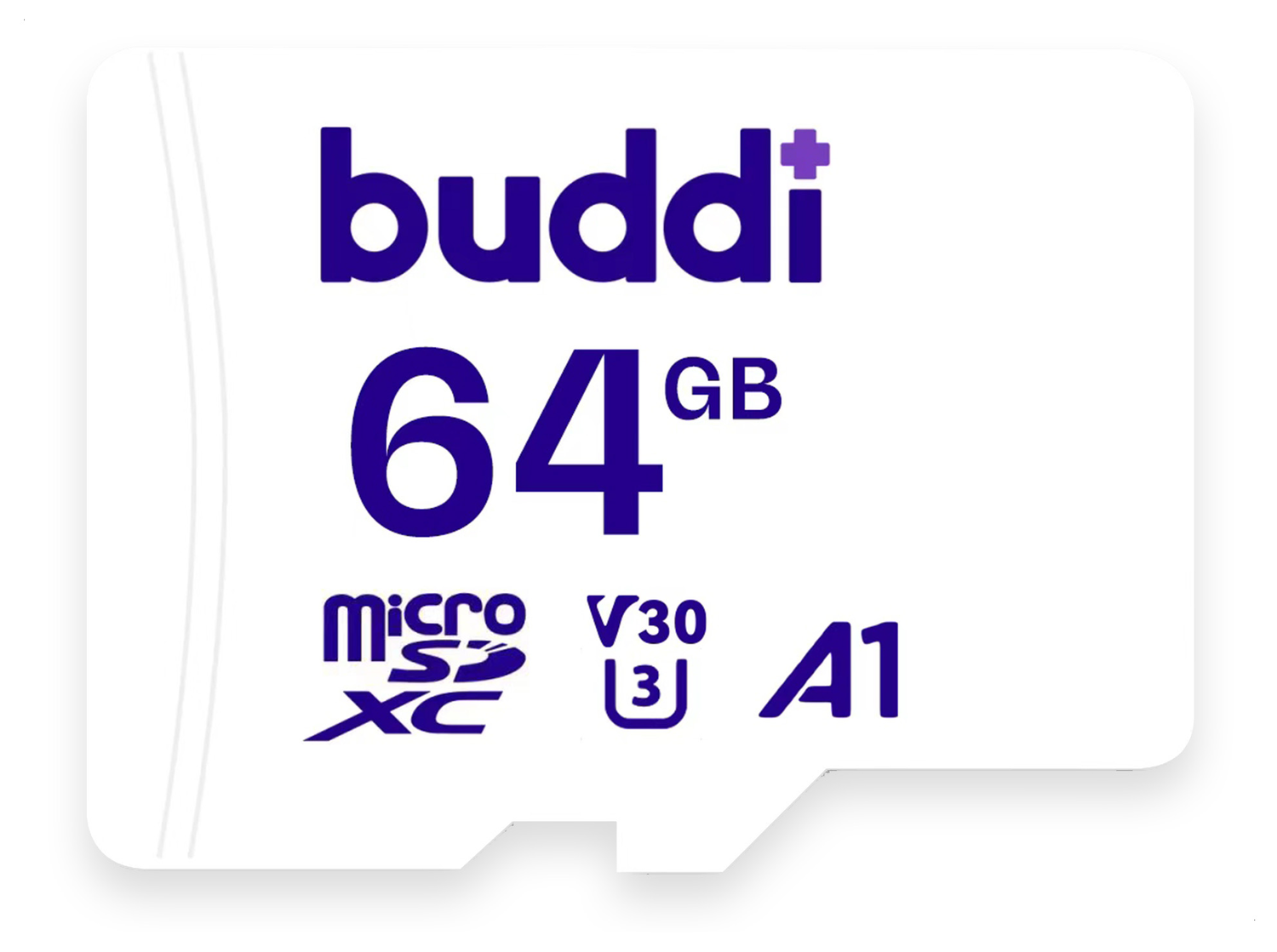 Buddi MicroSDXC Geheugenkaart met SD Kaart Adapter 64GB Wit afbeelding 1