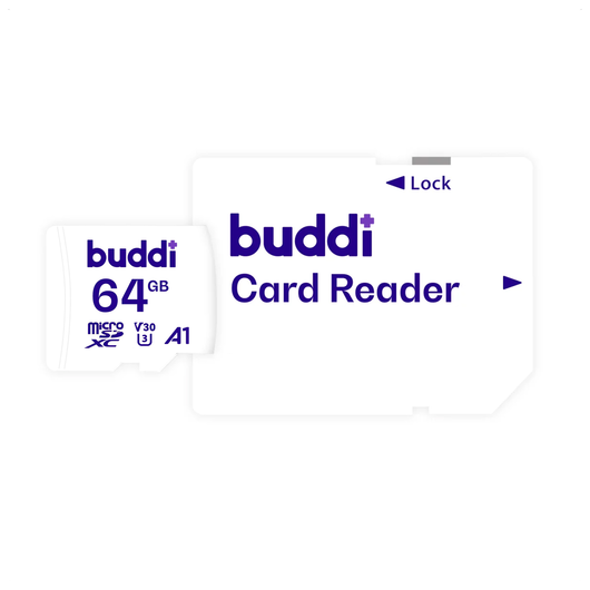 Buddi MicroSDXC Geheugenkaart met SD Kaart Adapter 64GB Wit afbeelding 2