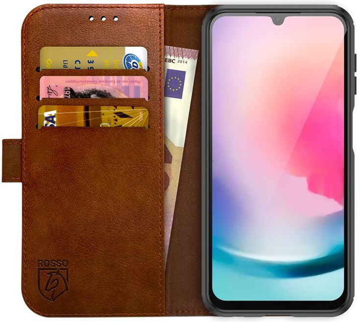 Rosso Element Samsung Galaxy A24 Hoesje Book Cover Wallet Bruin afbeelding 1