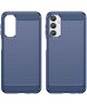 Samsung Galaxy A24 Hoesje Geborsteld TPU Flexibele Back Cover Blauw