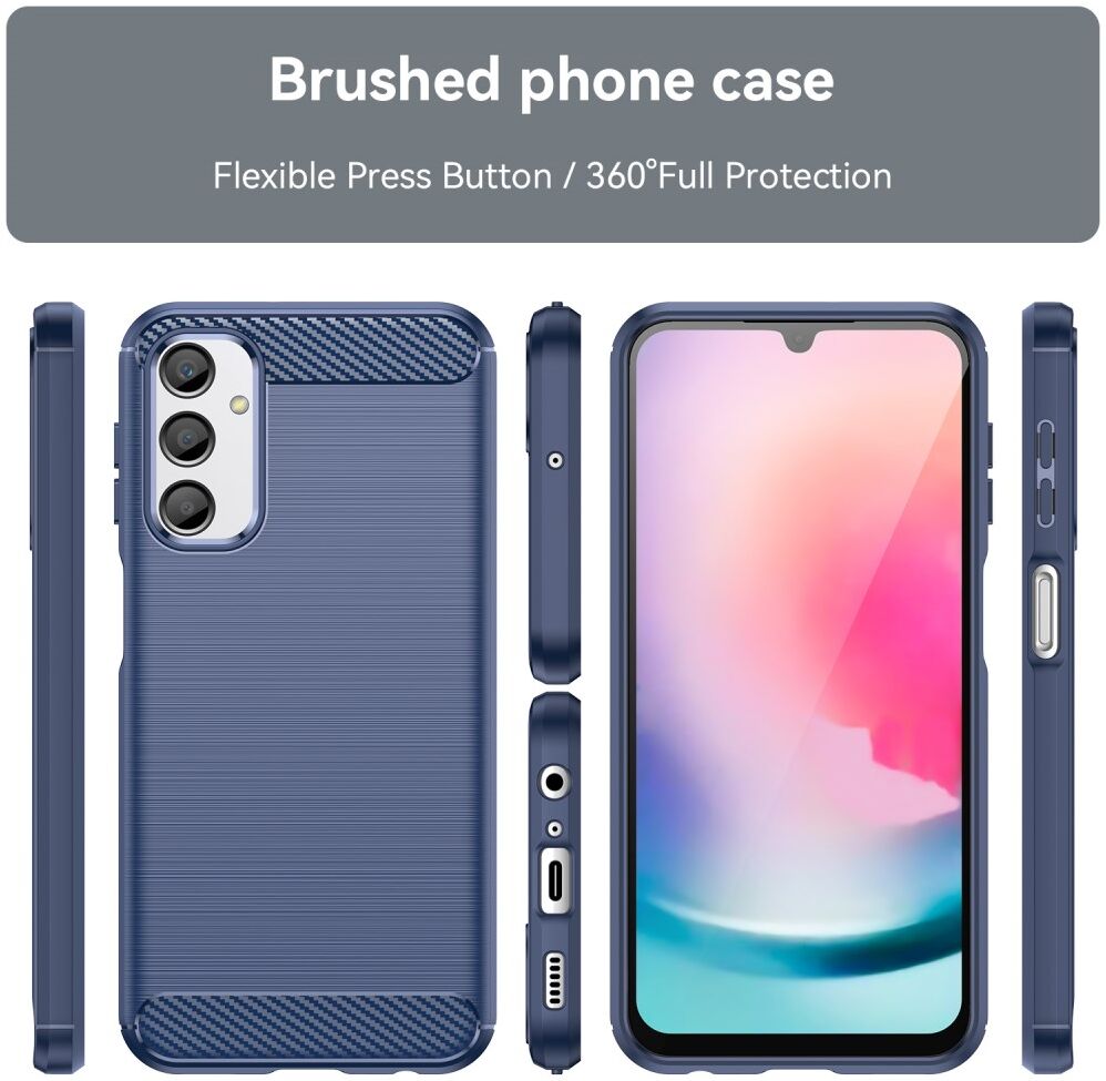 Samsung Galaxy A24 Hoesje Geborsteld TPU Flexibele Back Cover Blauw afbeelding 8