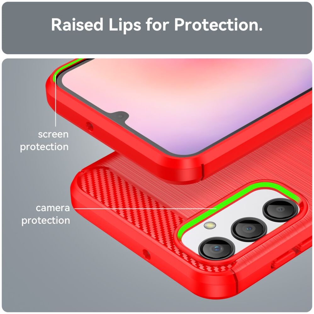 Samsung Galaxy A24 Hoesje Geborsteld TPU Flexibele Back Cover Rood afbeelding 7
