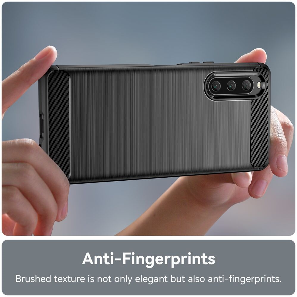 Sony Xperia 10 V Hoesje Geborsteld TPU Flexibele Back Cover Zwart afbeelding 6