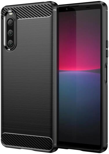 Sony Xperia 10 V Hoesje Geborsteld TPU Flexibele Back Cover Zwart afbeelding 1