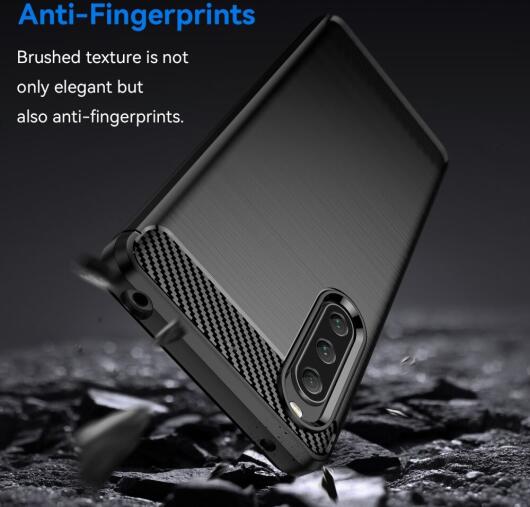 Sony Xperia 10 V Hoesje Geborsteld TPU Flexibele Back Cover Zwart afbeelding 4