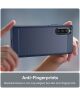 Sony Xperia 10 V Hoesje Geborsteld TPU Flexibele Back Cover Blauw