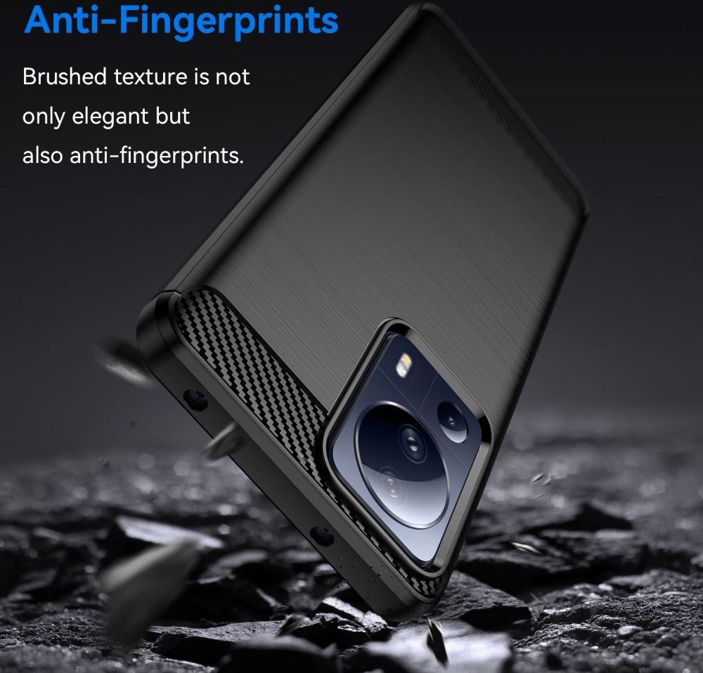 Xiaomi 13 Lite Hoesje Geborsteld TPU Flexibele Back Cover Zwart afbeelding 4