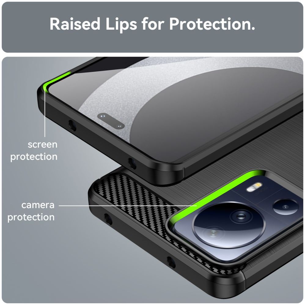 Xiaomi 13 Lite Hoesje Geborsteld TPU Flexibele Back Cover Zwart afbeelding 7