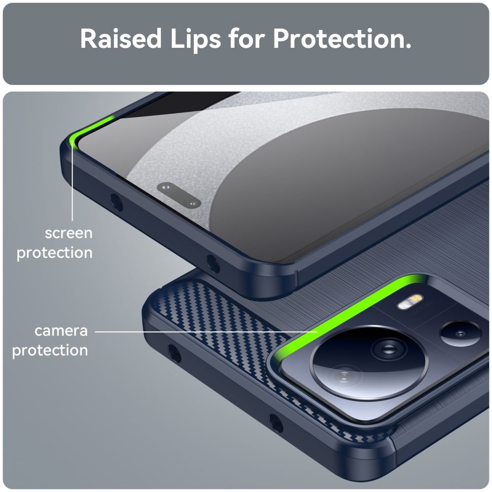 Xiaomi 13 Lite Hoesje Geborsteld TPU Flexibele Back Cover Blauw afbeelding 7