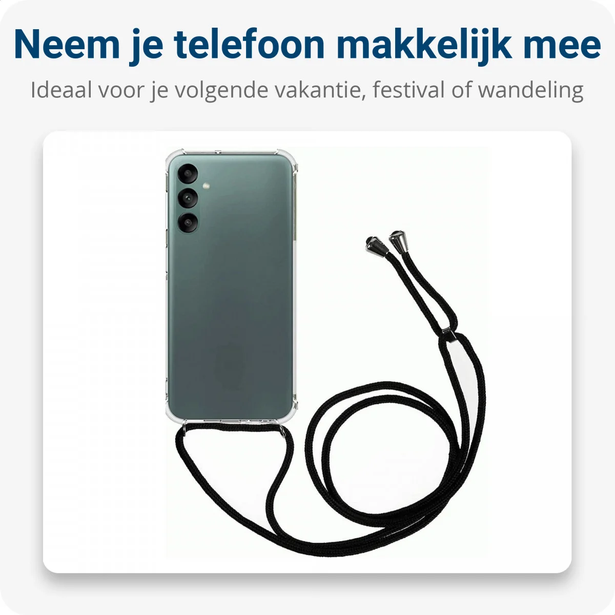 Samsung Galaxy A24 Hoesje Flexibel TPU met Koord Transparant afbeelding 4