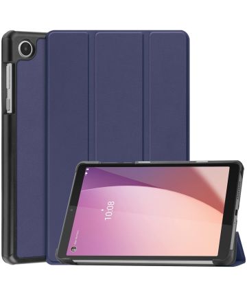 Lenovo Tab M8 Gen 4 Hoes Tri-Fold Book Case met Standaard Blauw Hoesjes