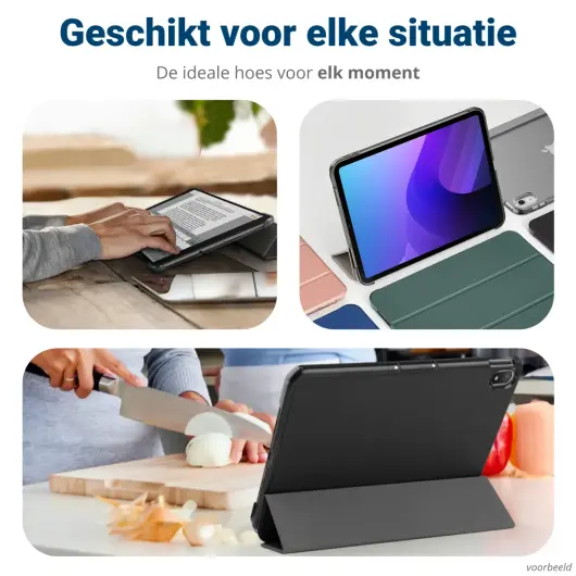 Lenovo Tab M9 Hoes Tri-Fold Book Case met Standaard Zwart afbeelding 8