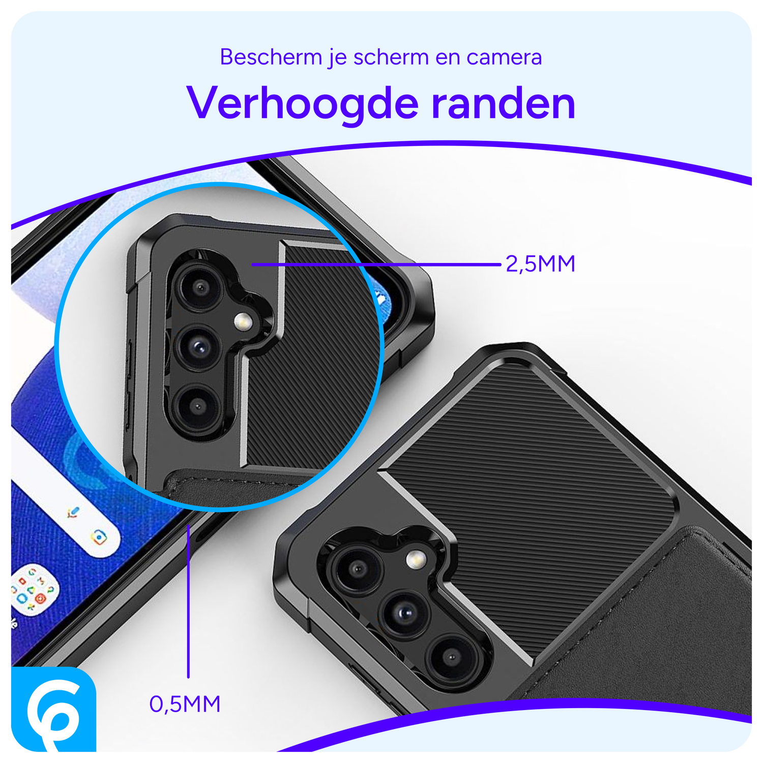 Samsung Galaxy A14 3 in 1 Back Cover Portemonnee Hoesje Zwart afbeelding 4