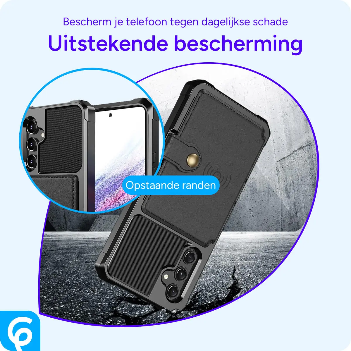 Samsung Galaxy A34 3 in 1 Back Cover Portemonnee Hoesje Zwart afbeelding 4