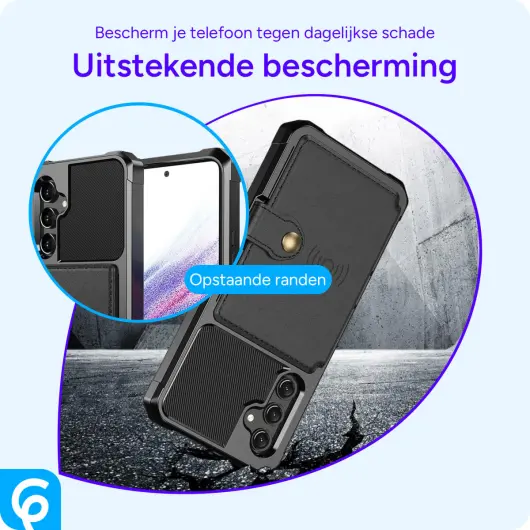 Samsung Galaxy A34 3 in 1 Back Cover Portemonnee Hoesje Zwart afbeelding 4
