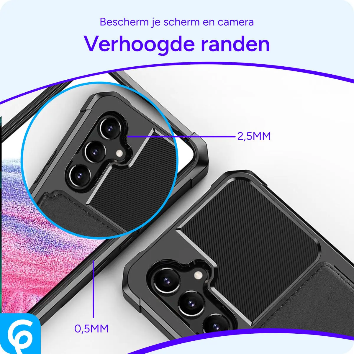 Samsung Galaxy A54 3 in 1 Back Cover Portemonnee Hoesje Zwart afbeelding 3