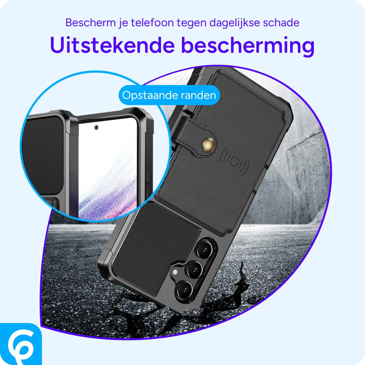 Samsung Galaxy A54 3 in 1 Back Cover Portemonnee Hoesje Zwart afbeelding 6