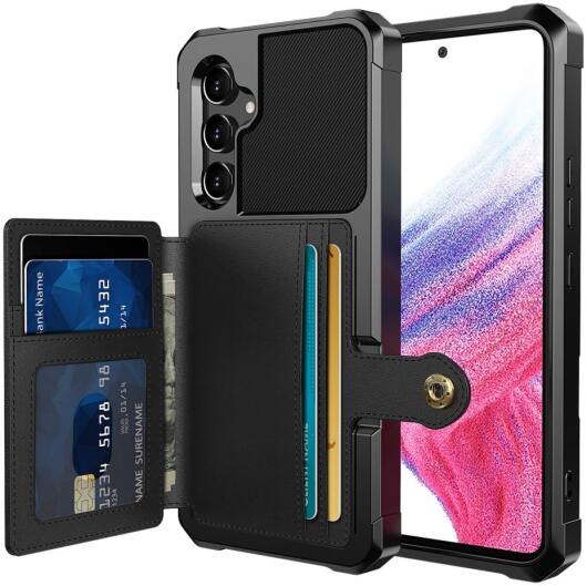 Samsung Galaxy A54 3 in 1 Back Cover Portemonnee Hoesje Zwart afbeelding 1