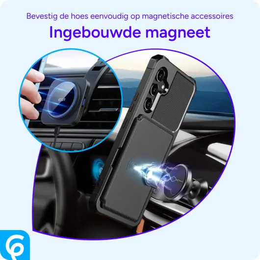 Samsung Galaxy A54 3 in 1 Back Cover Portemonnee Hoesje Zwart afbeelding 4