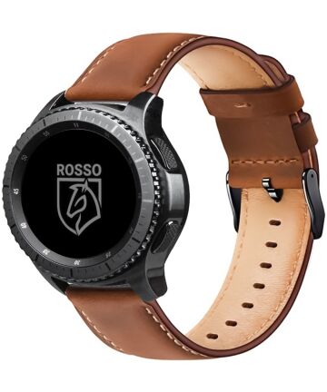 Rosso Deluxe - Universeel Smartwatch/Horloge Bandje 20MM - Echt Leer - Bruin Bandjes