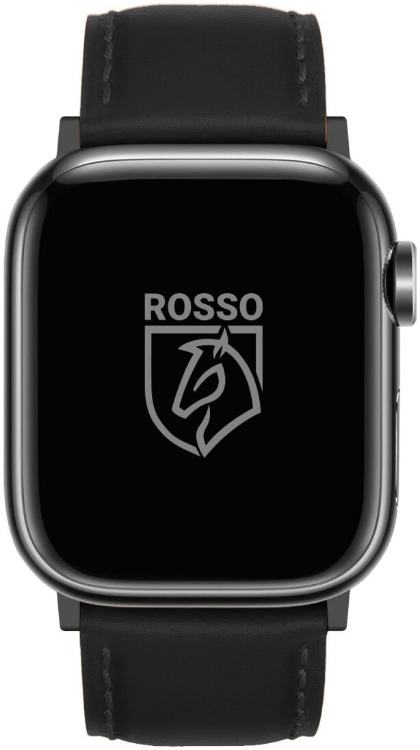 Rosso Deluxe Apple Watch Band - 1-10/SE/Ultra - 49/46/45/44/42MM - Leer - Zwart afbeelding 2