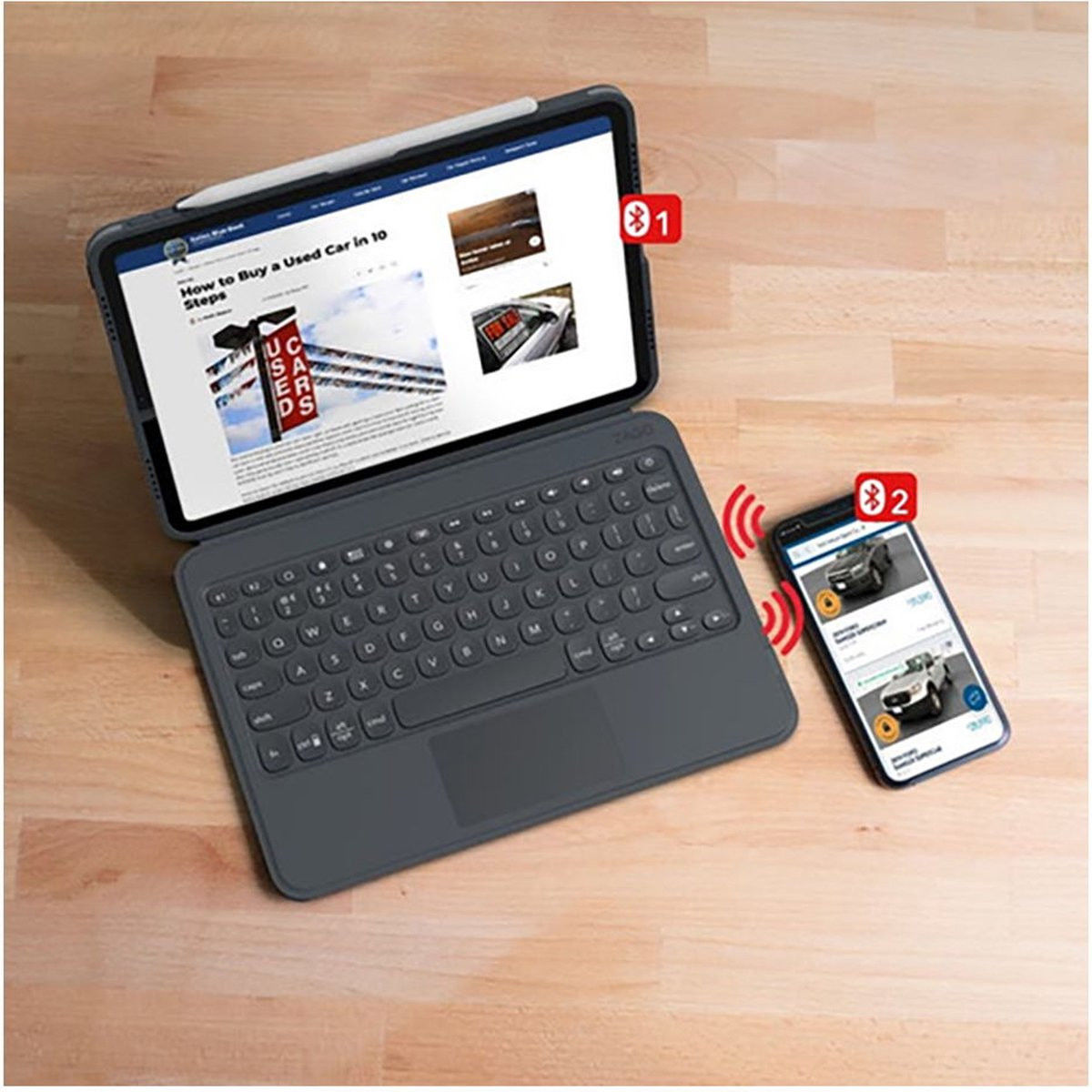 ZAGG Pro Keys iPad Air 10.9/Pro 11 Toetsenbord Hoes met Trackpad Zwart afbeelding 9