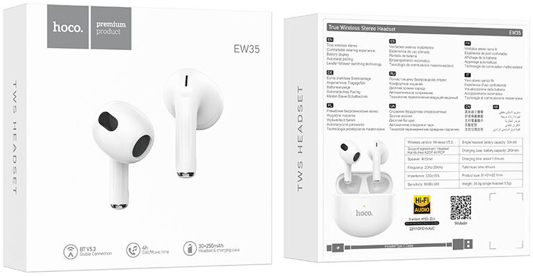 Hoco EW35 Draadloze Bluetooth Oordoppen Wit afbeelding 7