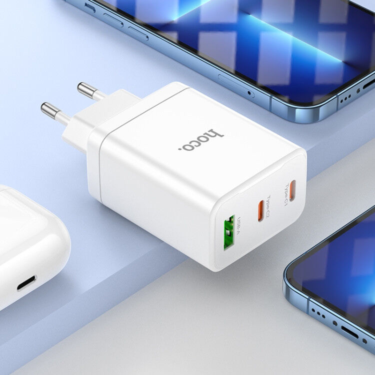 Hoco 35W USB/USB-C Snellader PD + QC 3.0 afbeelding 4
