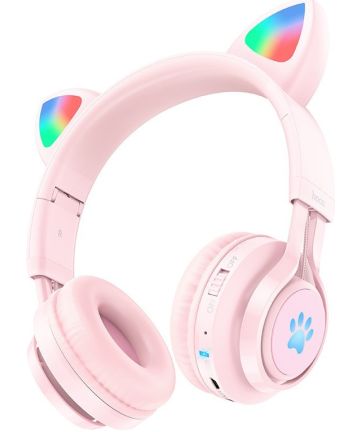 Hoco W39 Kattenoren Draadloze Bluetooth Headset Roze Headsets