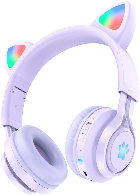 Hoco W39 Kattenoren Draadloze Bluetooth Headset Paars afbeelding 1