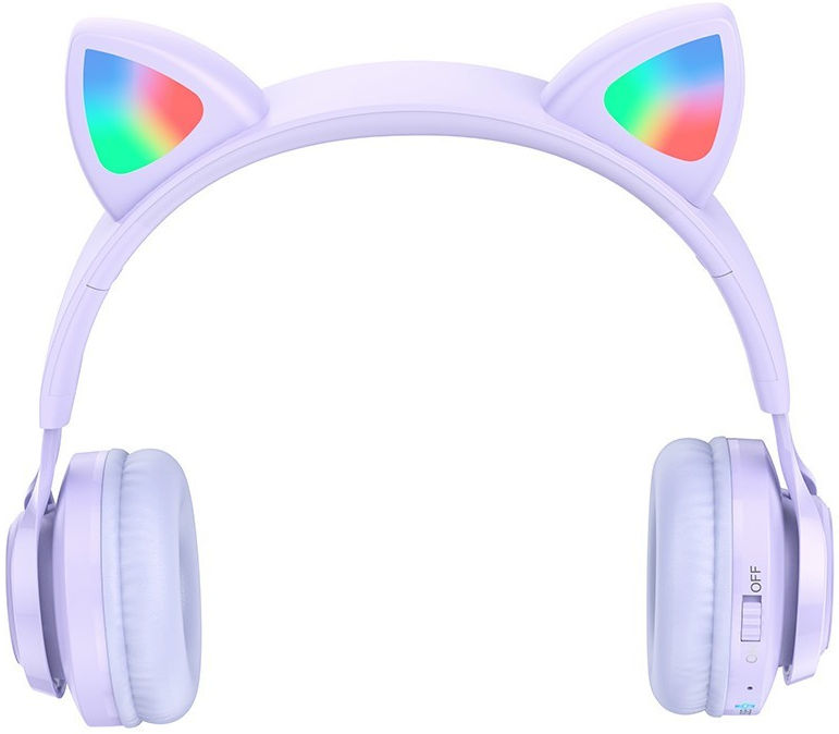 Hoco W39 Kattenoren Draadloze Bluetooth Headset Paars afbeelding 2