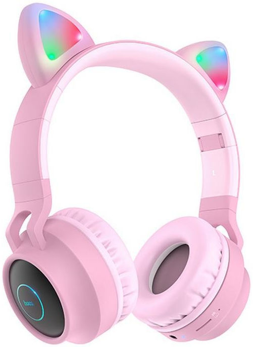 Hoco Draadloze Kinder Koptelefoon Kattenoren Roze afbeelding 1