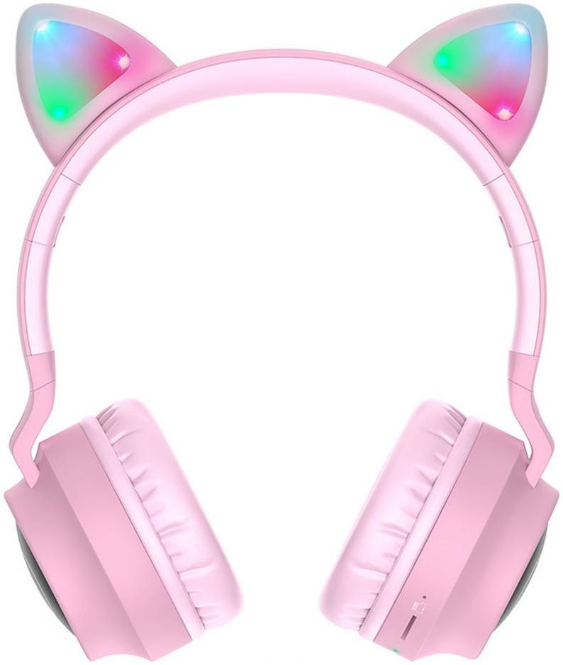 Hoco Draadloze Kinder Koptelefoon Kattenoren Roze afbeelding 2