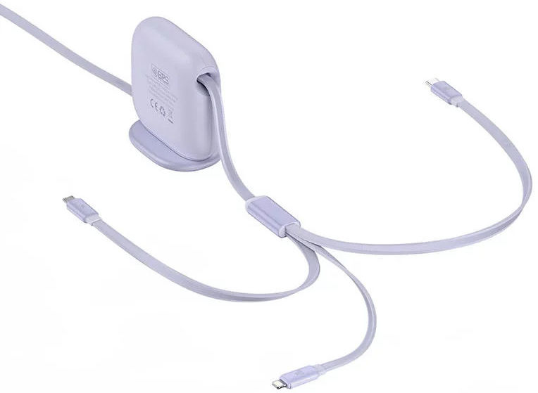 Baseus USB-C naar Lightning/USB-C/Micro USB Kabel 100W PD 1.7M Paars afbeelding 9