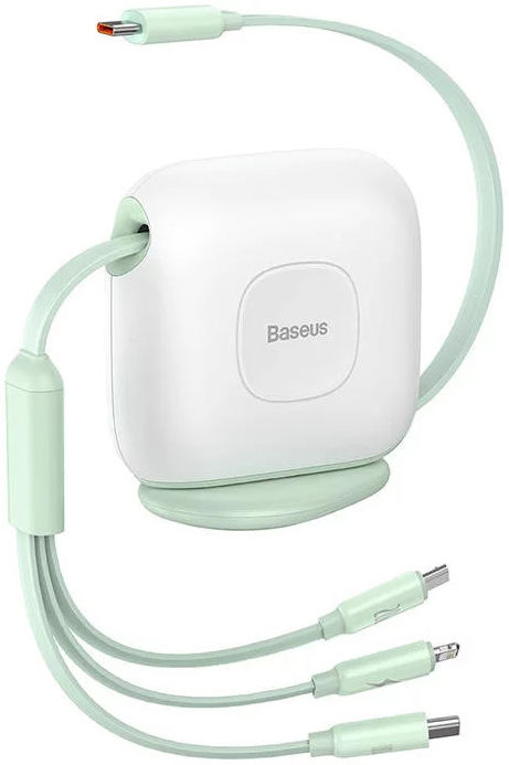 Baseus USB-C naar Lightning/USB-C/Micro USB Kabel 100W PD 1.7M Groen afbeelding 1