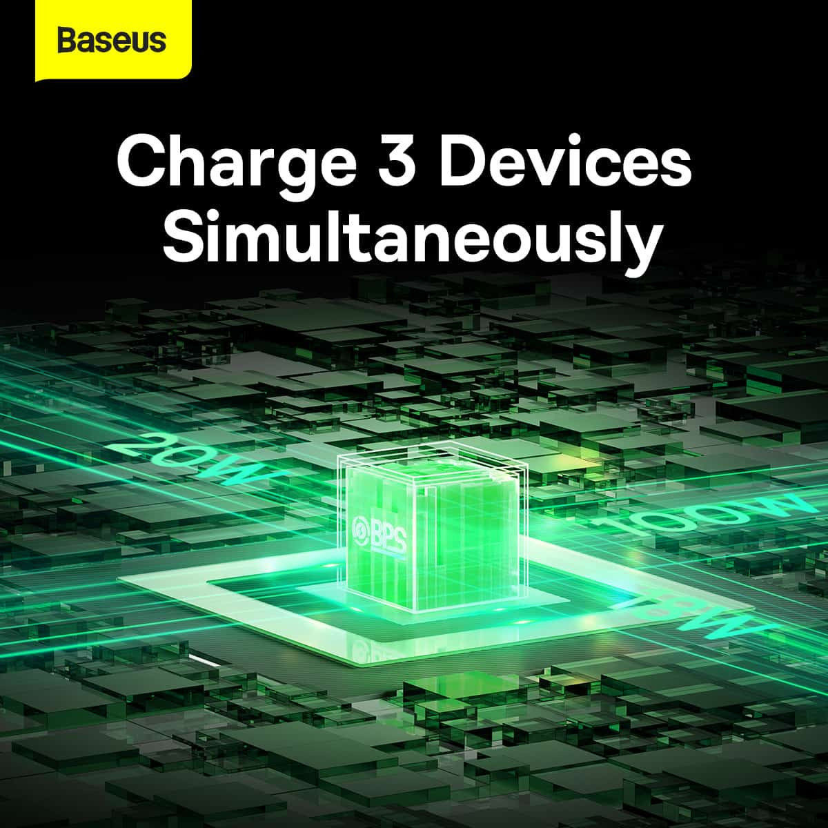 Baseus USB-C naar Lightning/USB-C/Micro USB Kabel 100W PD 1.7M Groen afbeelding 7