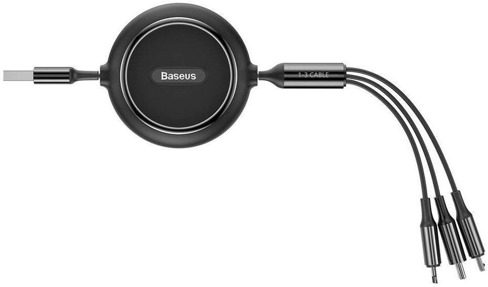 Baseus Golden USB naar Lightning/USB-C/Micro USB Kabel 3.5A 1.2M Zwart afbeelding 7