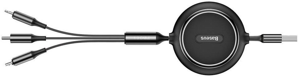 Baseus Golden USB naar Lightning/USB-C/Micro USB Kabel 3.5A 1.2M Zwart afbeelding 8