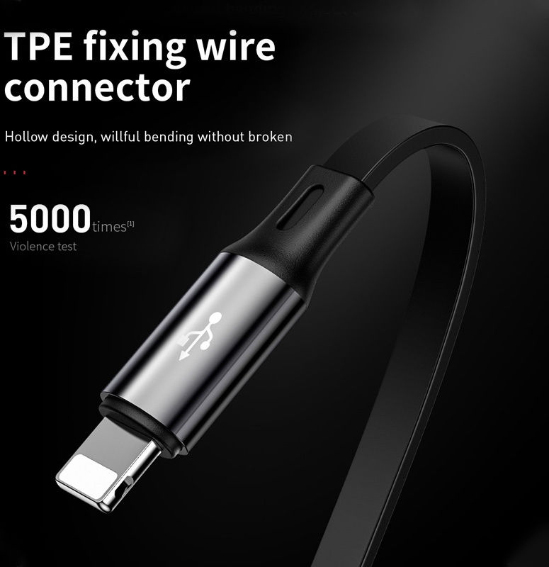 Baseus Golden USB naar Lightning/USB-C/Micro USB Kabel 3.5A 1.2M Zwart afbeelding 10