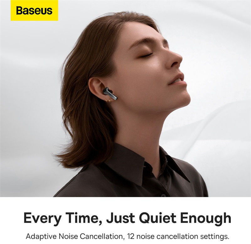 Baseus Storm 3 Wireless Bluetooth Earphones met Noise Cancelling Zwart afbeelding 5