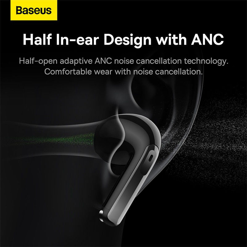 Baseus Storm 3 Wireless Bluetooth Earphones met Noise Cancelling Zwart afbeelding 3