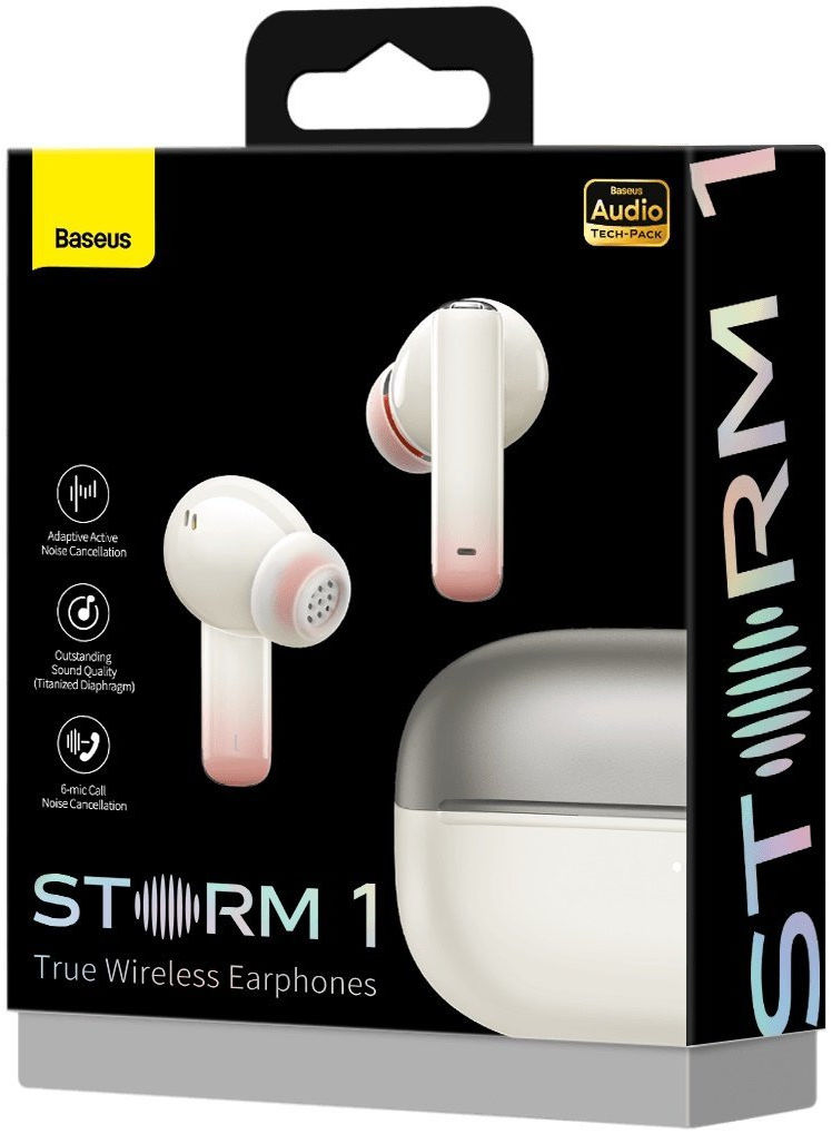 Baseus Storm 1 Wireless Bluetooth Earphones met Noise Cancelling Wit afbeelding 7