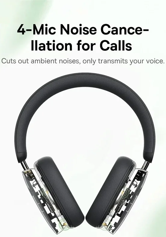 Baseus Bowie H1 Noise-Cancelling Draadloze Koptelefoon Grijs afbeelding 7