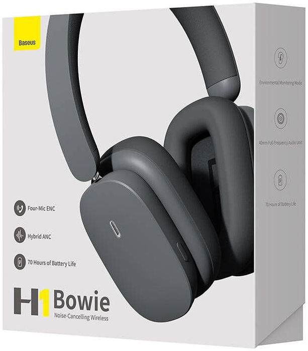 Baseus Bowie H1 Noise-Cancelling Draadloze Koptelefoon Grijs afbeelding 13