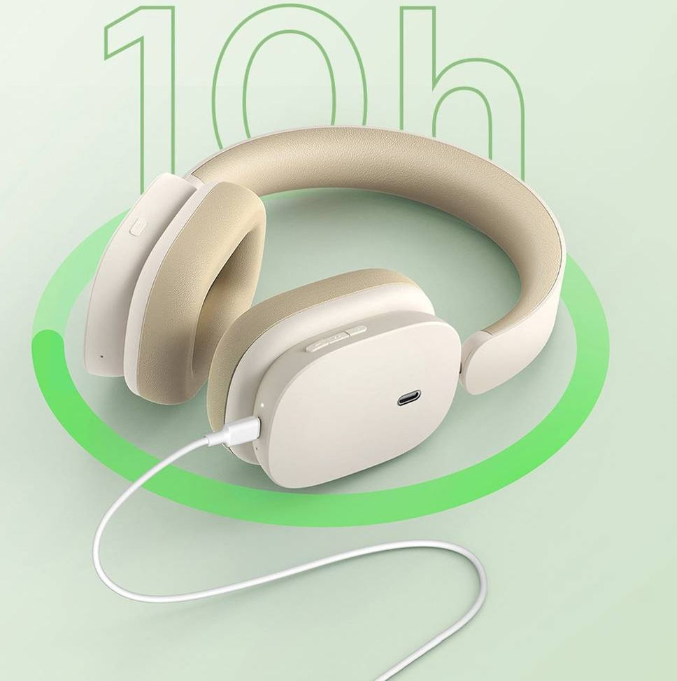 Baseus Bowie H1 Noise-Cancelling Draadloze Koptelefoon Beige afbeelding 24